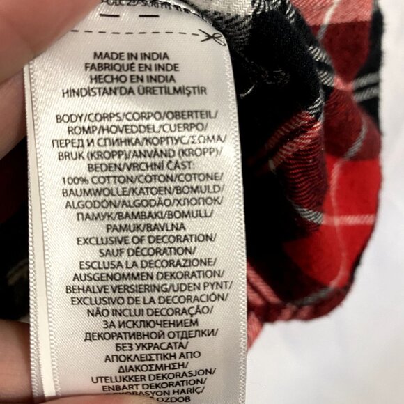 Polo Ralph Lauren Flannel Plaid All Over Embroidered Holiday Bear Women's Size L - Picture 4 of 8